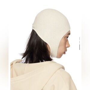 Authentic Jacquemus Ivory Ribbed Women's Hat